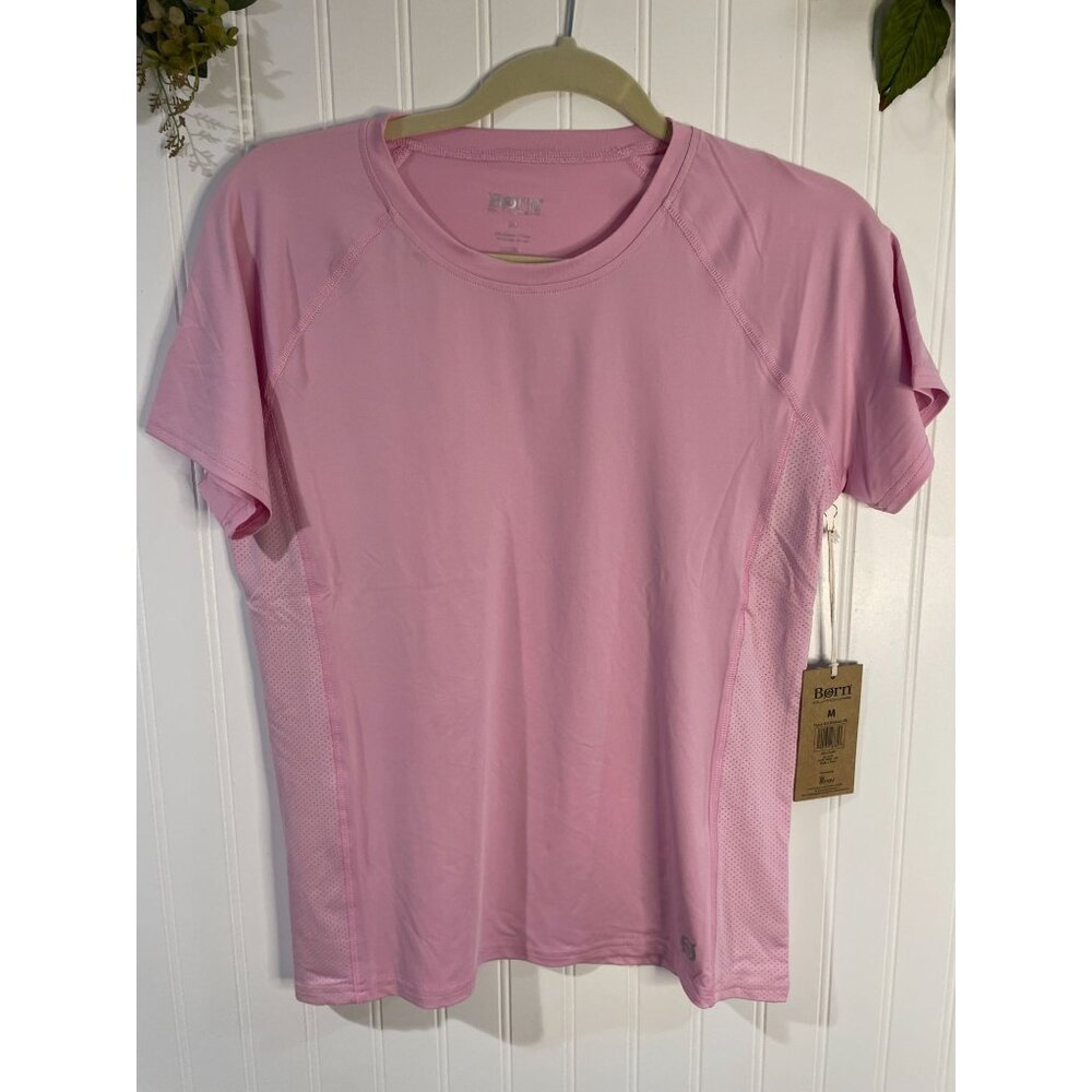 Born Outdoor Womens Pink Short-Sleeve Activewear Shirt M Comfortable & Stretchy